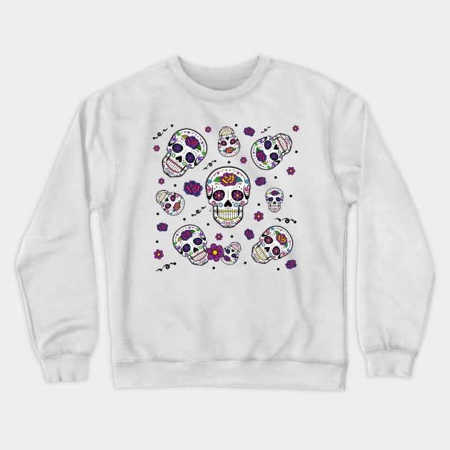 Sugar skull pattern Crewneck Sweatshirt by HagalArt